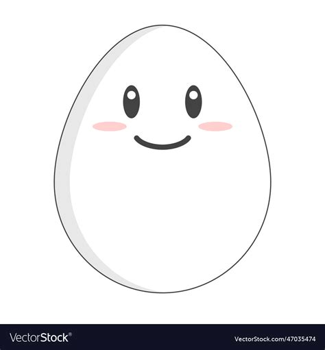 Cute egg icon or character Royalty Free Vector Image