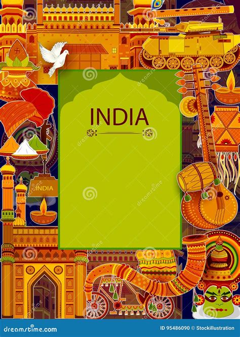 Incredible India Background Depicting Indian Colorful Culture and ...