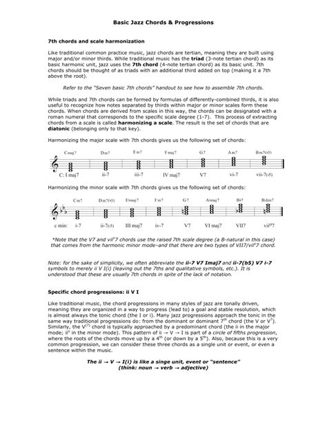 basic jazz chords & progressions