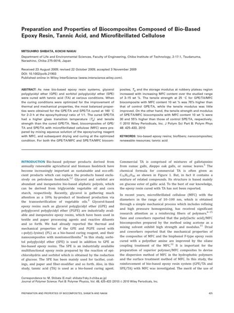 Preparation and Properties of Biocomposites Composed of Bio-Based | PDF ...