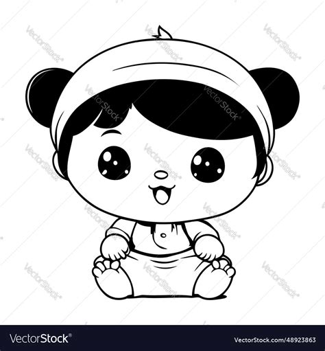 Cute little baby boy cartoon graphic design Vector Image