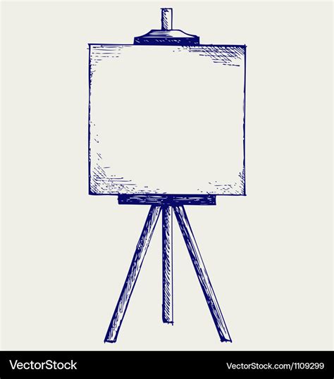 Easel with empty canvas Royalty Free Vector Image