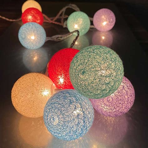 Multi-Color Woven Globe String Lights - 10 Lights