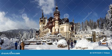 Peles Castle - Winter - Signs Editorial Stock Image - Image of peles ...