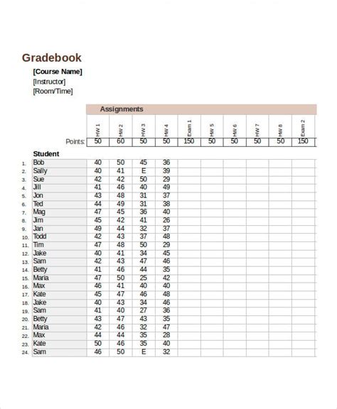 Gradebook Excel Template For Your Needs