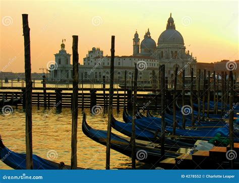 Venice sunset stock photo. Image of glow, gondola, architecture - 4278552