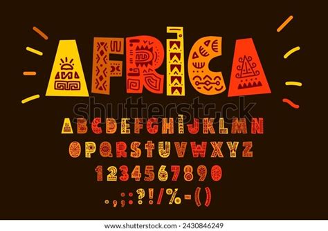 African Font Ethnic Folk Typeface Tribal Stock Vector (Royalty Free ...