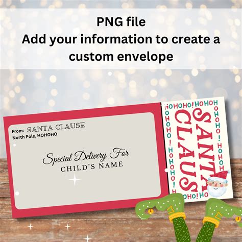 Letter From Santa Envelope, Santa Letter PNG, Editable Letter From ...