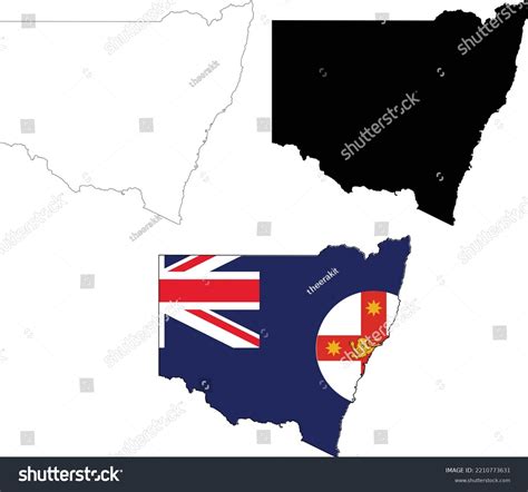 Map New South Wales Flag Flag Stock Vector (Royalty Free) 2210773631 ...