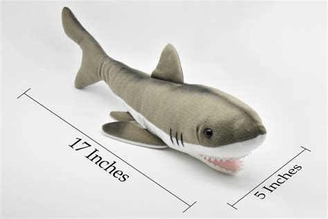 Great White Shark, Fish, Realistic, Lifelike, Stuffed, Soft, Toy ...