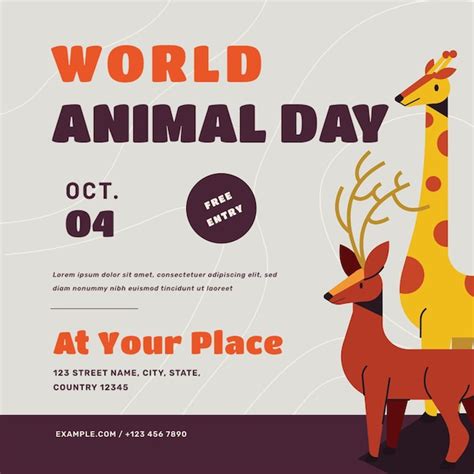 Premium PSD | World Animal Day Poster