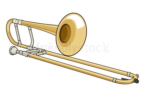 Cartoon Trombone Realistic Vector Illustration Clip Art Image ...