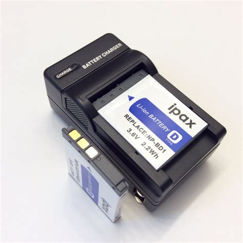 IPAX® 2x Battery + Charger for Sony Cyber-shot NP-BD1 NPBD1 NP-FD1 NPF ...