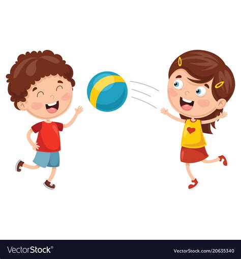 Kids playing with ball Royalty Free Vector Image