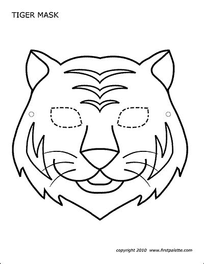 Tiger Mask | Free Printable Templates & Coloring Pages | FirstPalette.com