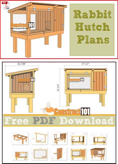 Rabbit Hutch Plans - PDF Download - Construct101