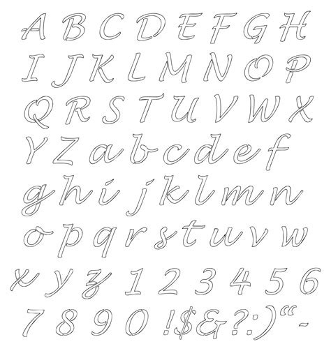 Printable Cursive Letter Stencils