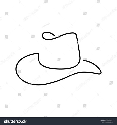 Cowboy Hat Continuous Line Art Drawing Stock Vector (Royalty Free ...