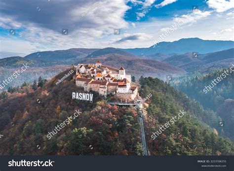 Aerial View Rasnov Fortress Famous Medieval Stock Photo 2233706155 ...