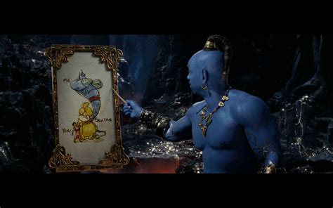 In Aladdin (2019), when Genie is explaining the process of wishes, he ...