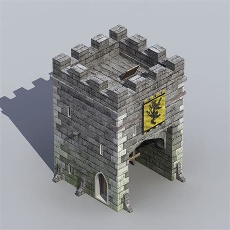 3d medieval castle gatehouse model