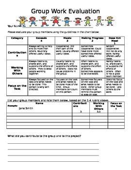 [コンプリート！] self-assessment rubric for group work 101296-Self evaluation ...