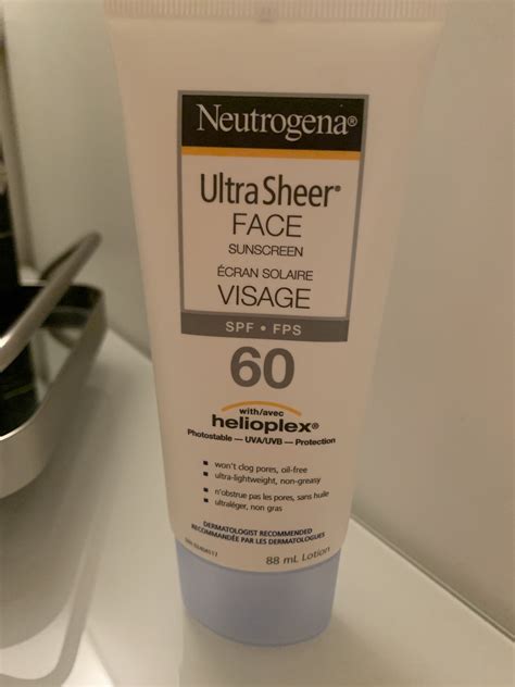 Neutrogena Ultra Sheer FACE Sunscreen SPF 60 reviews in Sun Protection ...