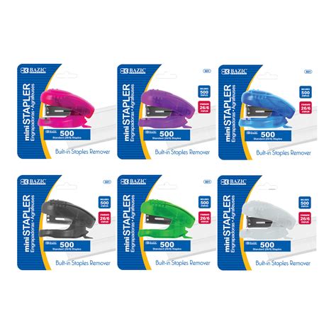 Bulk Assorted Color Mini Stapler Sets - DollarDays