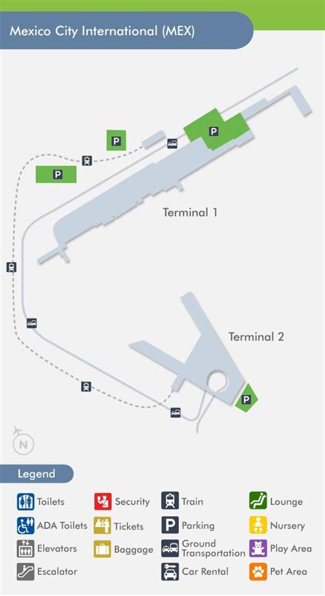 Mexico City terminal map - Mexico City airport terminal map (Mexico)