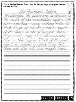 Cursive Content - Science Cursive Practice Passages by ...