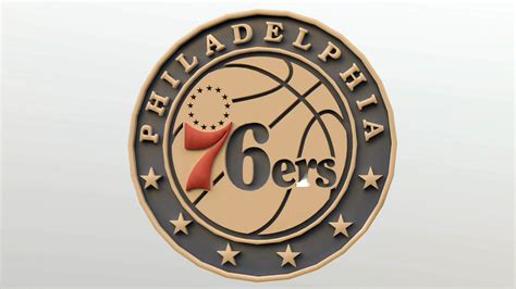 NBA Philadelphia 76Ers Logo Printable and Renderable - 3D Print Model ...