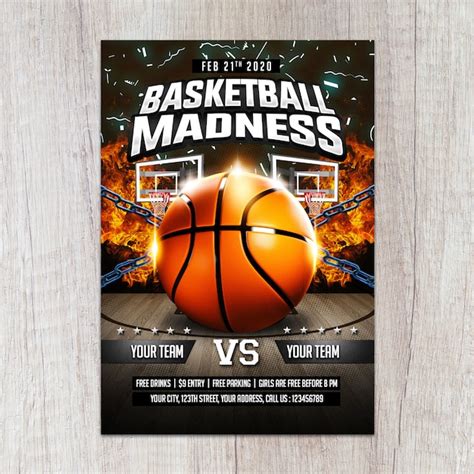 Basketball madness flyer template | Premium PSD File