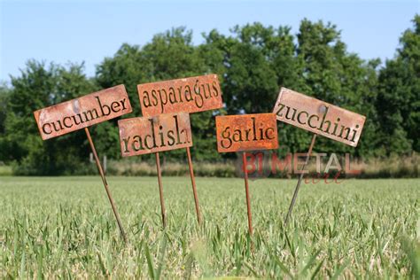 Classic Garden Markers A through G Rustic Metal for Herbs, Vegetables ...