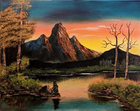 Mountain Sunset. Painting #64 - Home