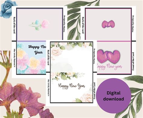 Happy New Year Cards Printable New Year Cards Instant - Etsy