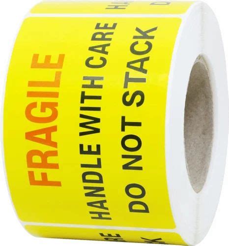 Yellow PVC Pre Printed Self Adhesive Labels at Rs 415/roll in Palwal ...