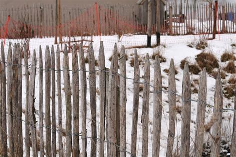 Simple Fence of Wooden Slats Stock Photo - Image of wood, obstacle ...