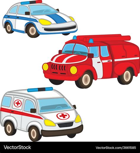 Police fire ambulance Royalty Free Vector Image