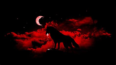 #wolf fantasy art #Moon #animals #night #1080P #wallpaper #hdwallpaper ...