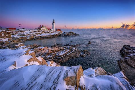 Winter Morning at Portland Head Lighthouse Photograph by Rick Berk ...