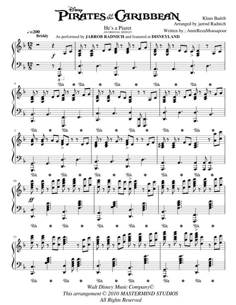 Pirates of the caribbean Sheet music for Piano (Solo) | Musescore.com