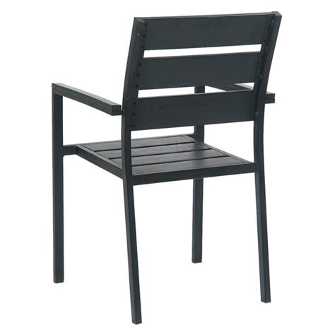 Black Metal Restaurant Patio Arm Chair