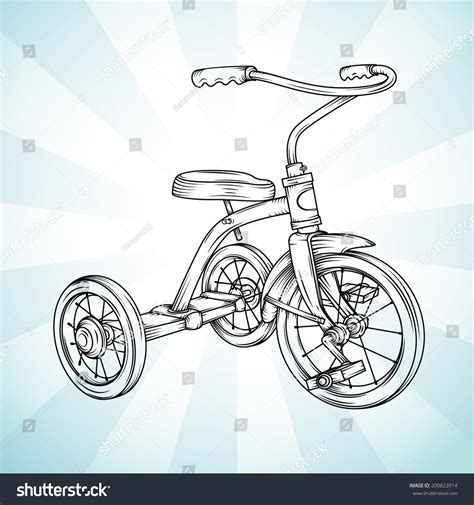 Vector Drawing Of A Tricycle/Line Drawing Tricycle/Easy To Edit Layers ...