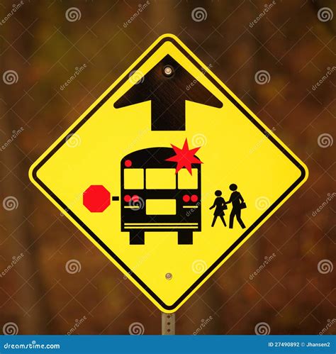 School Bus Stop Ahead Sign Stock Photography - Image: 27490892