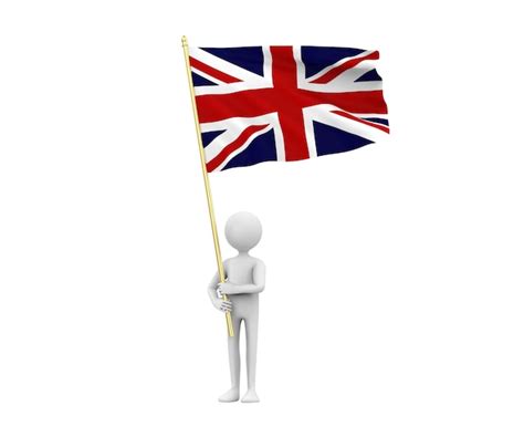 Premium Photo | 3d illustration of a cartoon man holding uk flag