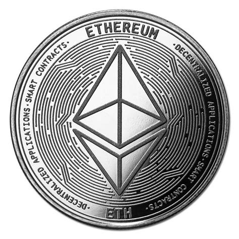 1 oz Silver Bullion Cryptocurrency Ethereum Round .999 fine