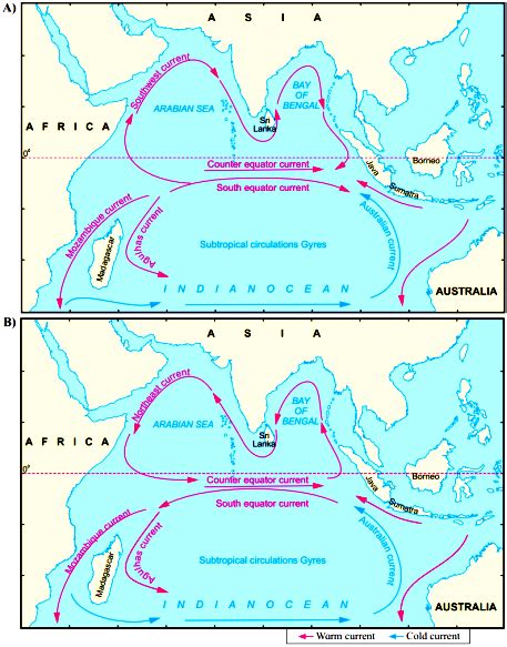 See the maps A and B. They show the pattern of ocean currents in the ...