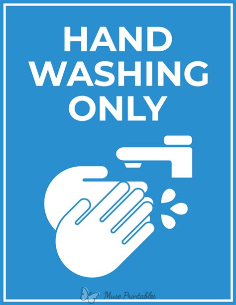 Printable Hand Washing Only Sign