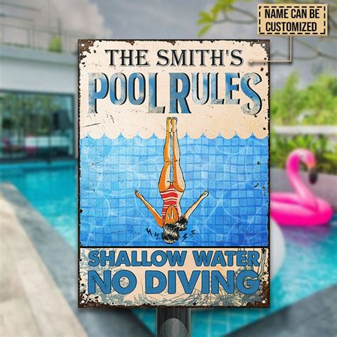 Personalized Pool Rules Customized Classic Metal Signs – MetalSignsStore