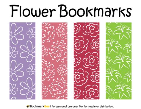 Printable Flower Bookmarks | Flower bookmark, Creative bookmarks, Free ...